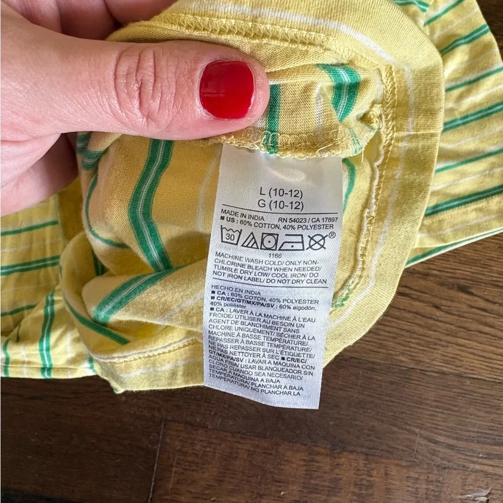 Old navy boys yellow/green striped short sleeve tee